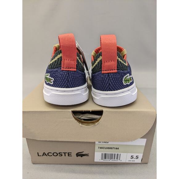 Lacoste Unisex-Child Infant's La Piquee Sneaker Navy/Red, 5.5 - Picture 6 of 9